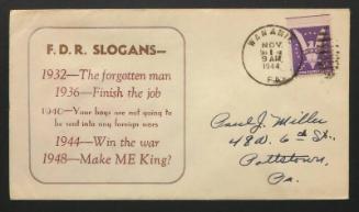Anti-Roosevelt Campaign Stamp Cover