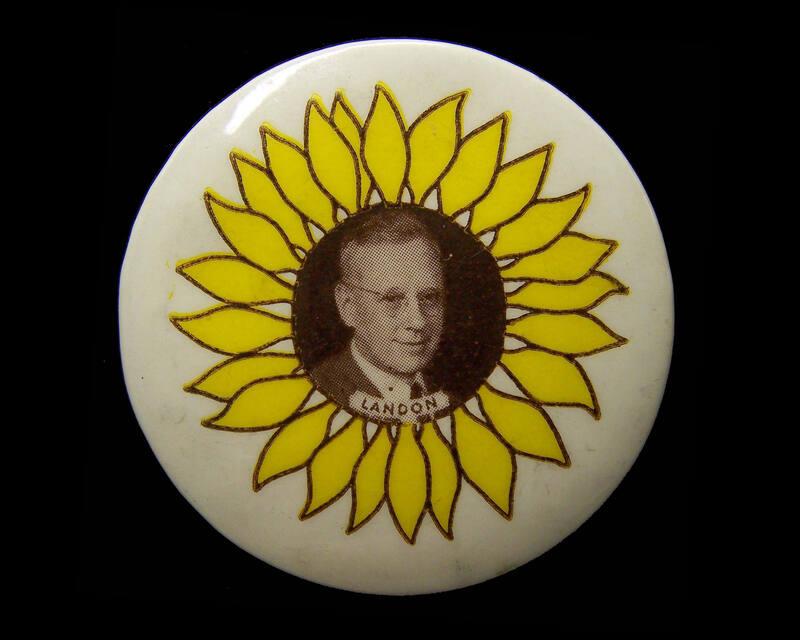 Landon Campaign Button All Artifacts Franklin D Roosevelt