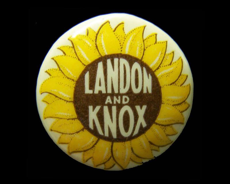 Landon and Knox Campaign Button, 1936
