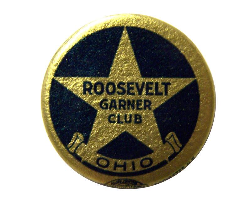 Roosevelt and Garner Campaign Button, 1936