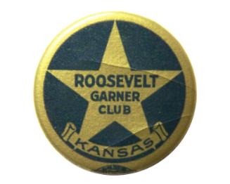 Roosevelt and Garner Campaign Button, 1936