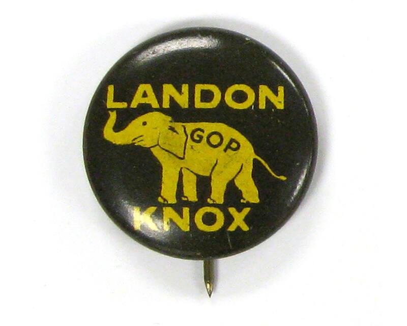 Landon and Knox Campaign Button, 1936