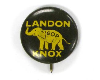 Landon and Knox Campaign Button, 1936