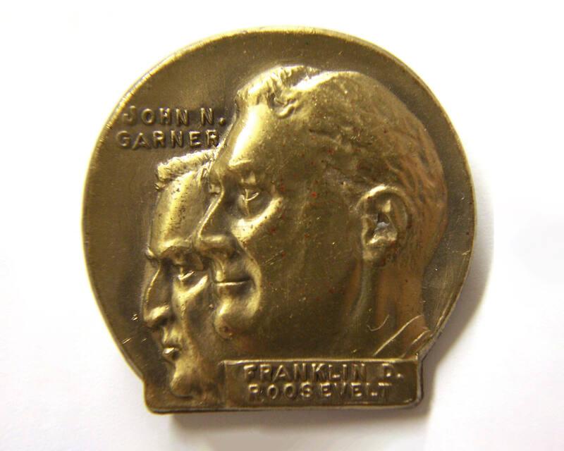 Roosevelt and Garner Campaign Pin, 1936