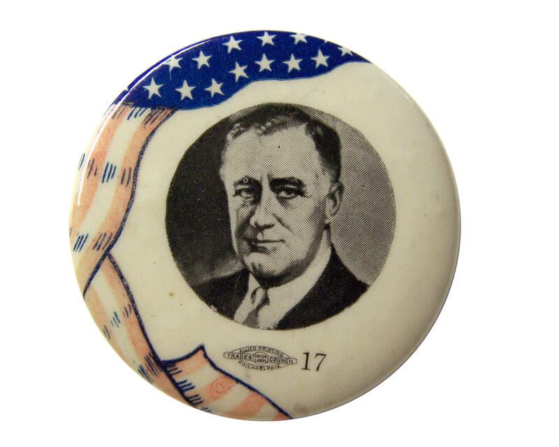Roosevelt Campaign Button, 1936