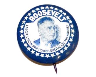 Roosevelt Campaign Button, 1936