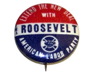 Roosevelt Campaign Button, 1936