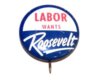 Roosevelt Campaign Button, 1936