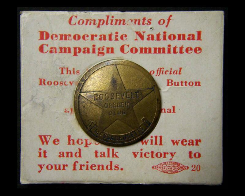 Roosevelt and Garner Campaign Button, 1936