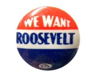 Roosevelt Campaign Button, 1940