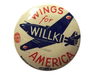 Willkie Campaign Button, 1940