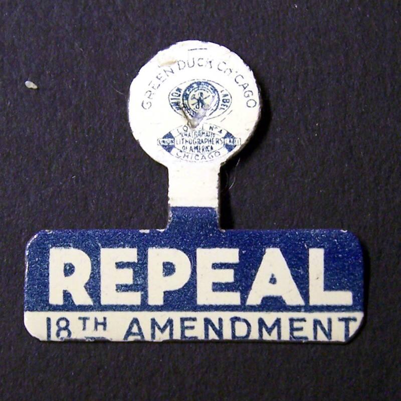 Repeal 18th Amendment Campaign Tab, 1932