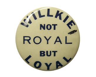 Willkie Campaign Button, 1940