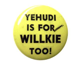 Willkie Campaign Button, 1940