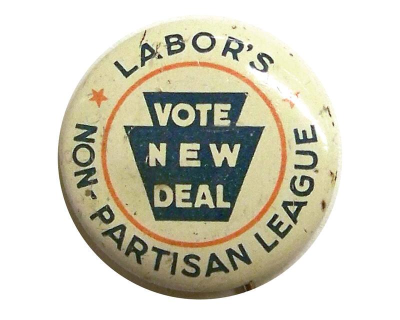 Labor's Non-Partisan League Campaign Button, 1936