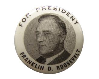 Roosevelt Campaign Button, ca. 1936