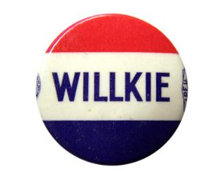 Willkie Campaign Button, 1940