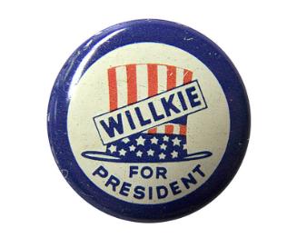 Willkie Campaign Button, 1940