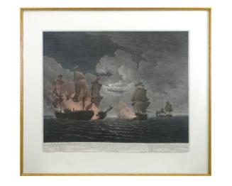 The memorable Engagement of Captn. Pearson of the Serapis, with Paul Jones of the Bon Homme Richard & his Squadron, Sep. 23, 1779
