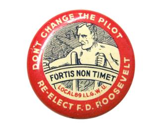 Roosevelt Campaign Button, 1940