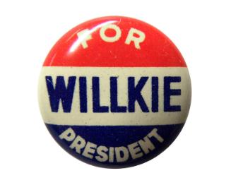 Willkie Campaign Button, 1940