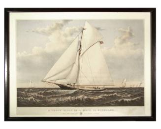 A "Crack" Sloop In a Race to Windward: Yacht Gracie of New York