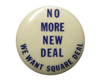 Anti-Roosevelt Campaign Button, 1940