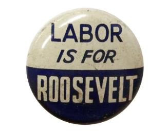 Roosevelt Campaign Button, 1940