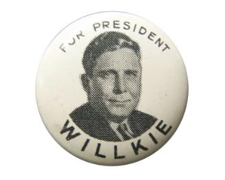 Willkie Campaign Button, 1940