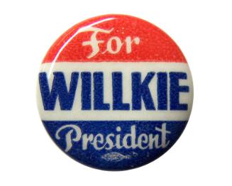 Willkie Campaign Button, 1940