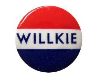 Willkie Campaign Button, 1940