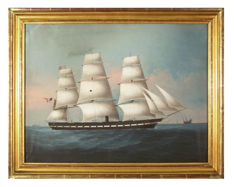 American Navy Steam Frigate Painting
