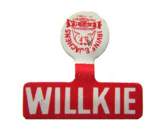 Willkie Campaign Lapel Tab, 1940