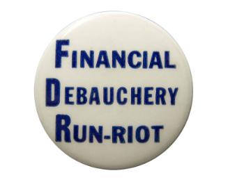 Anti-Roosevelt Campaign Button, 1940