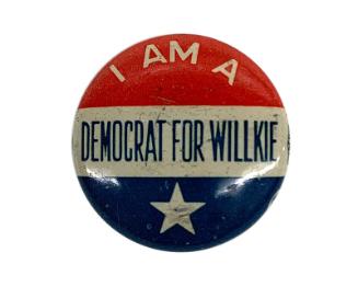 Willkie Campaign Button, 1940