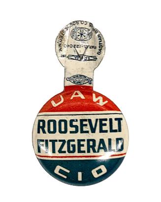 Roosevelt and Fitzgerald Campaign Lapel Tab, 1940