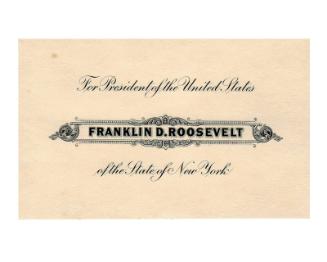 Roosevelt Electoral College Ballot, 1933