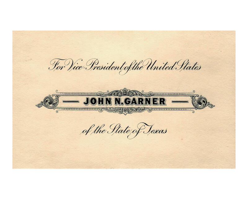 Garner Electoral College Ballot, 1933
