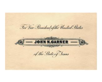Garner Electoral College Ballot, 1933