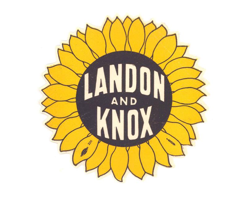Landon and Knox Campaign Sticker, 1936