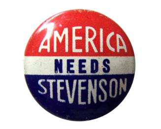 Adlai Stevenson Campaign Button, 1956