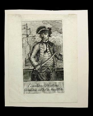 Commodore Hopkins.  Commandeur en Chef der Amerj: Flotte.