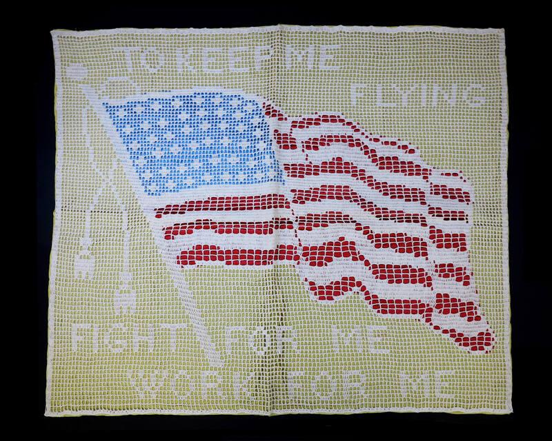 American Flag Needlework Picture