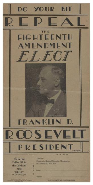 Roosevelt Campaign Poster, 1932