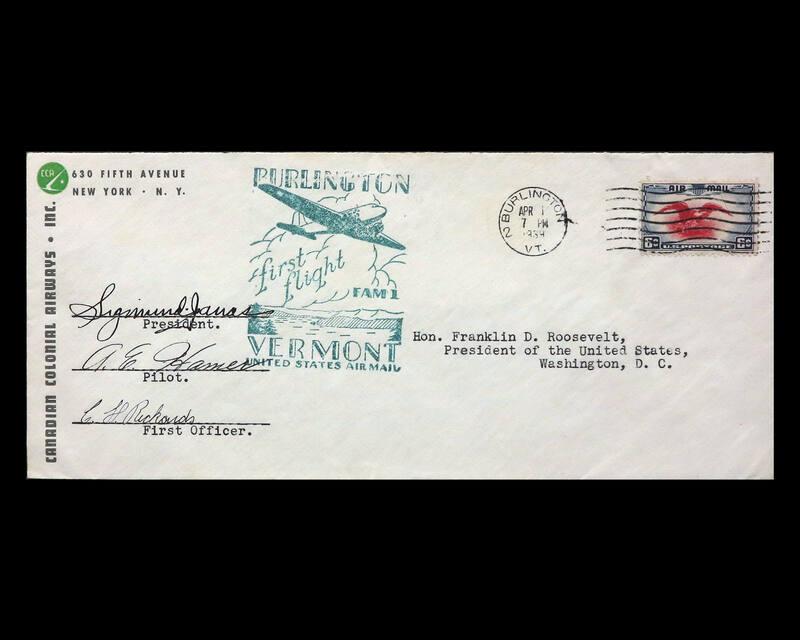 Burlington, Vermont First Flight U.S. Commemorative Cover