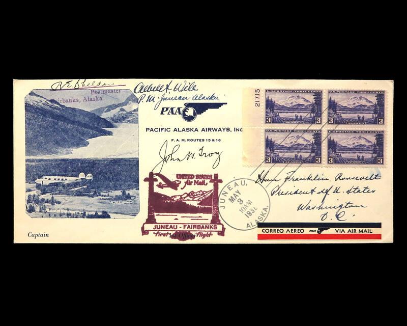 Juneau to Fairbanks, Alaska First Flight U.S. Commemorative Cover