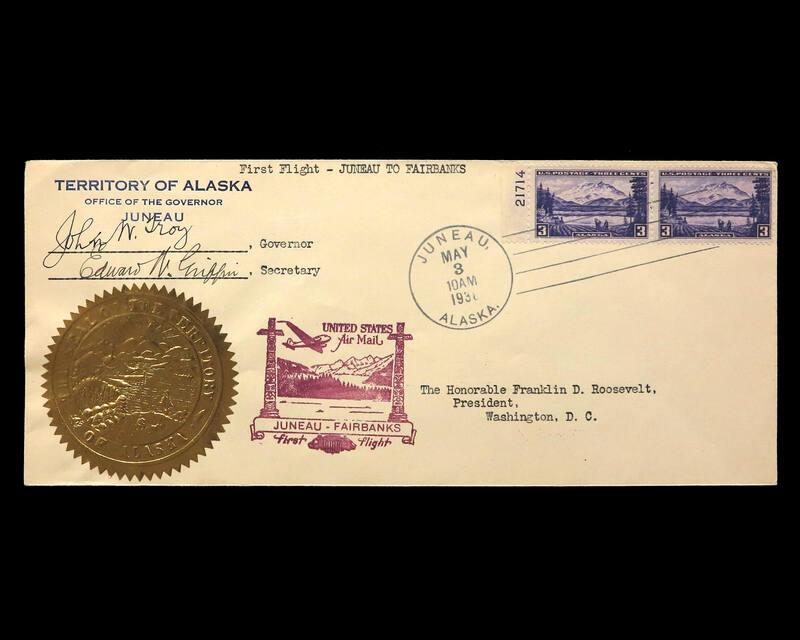 Juneau to Fairbanks, Alaska First Flight U.S. Commemorative Cover