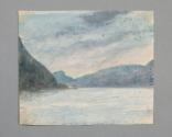 Wash drawing, "Looking south down river opposite Fort Montgomery".  Image courtesy of the Frank…