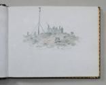 Pencil and wash drawing, "Top of Blue Hill Quincy  Mass."  Image courtesy of the Franklin D. Ro…