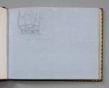 Pencil sketch, titled "No 1.," of a bench among trees.  Image courtesy of the Franklin D. Roose…